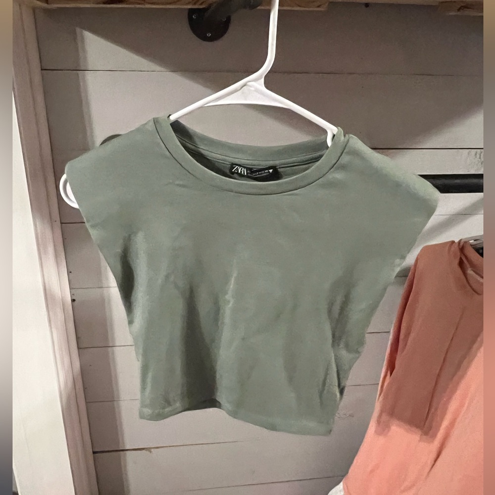 green zara top